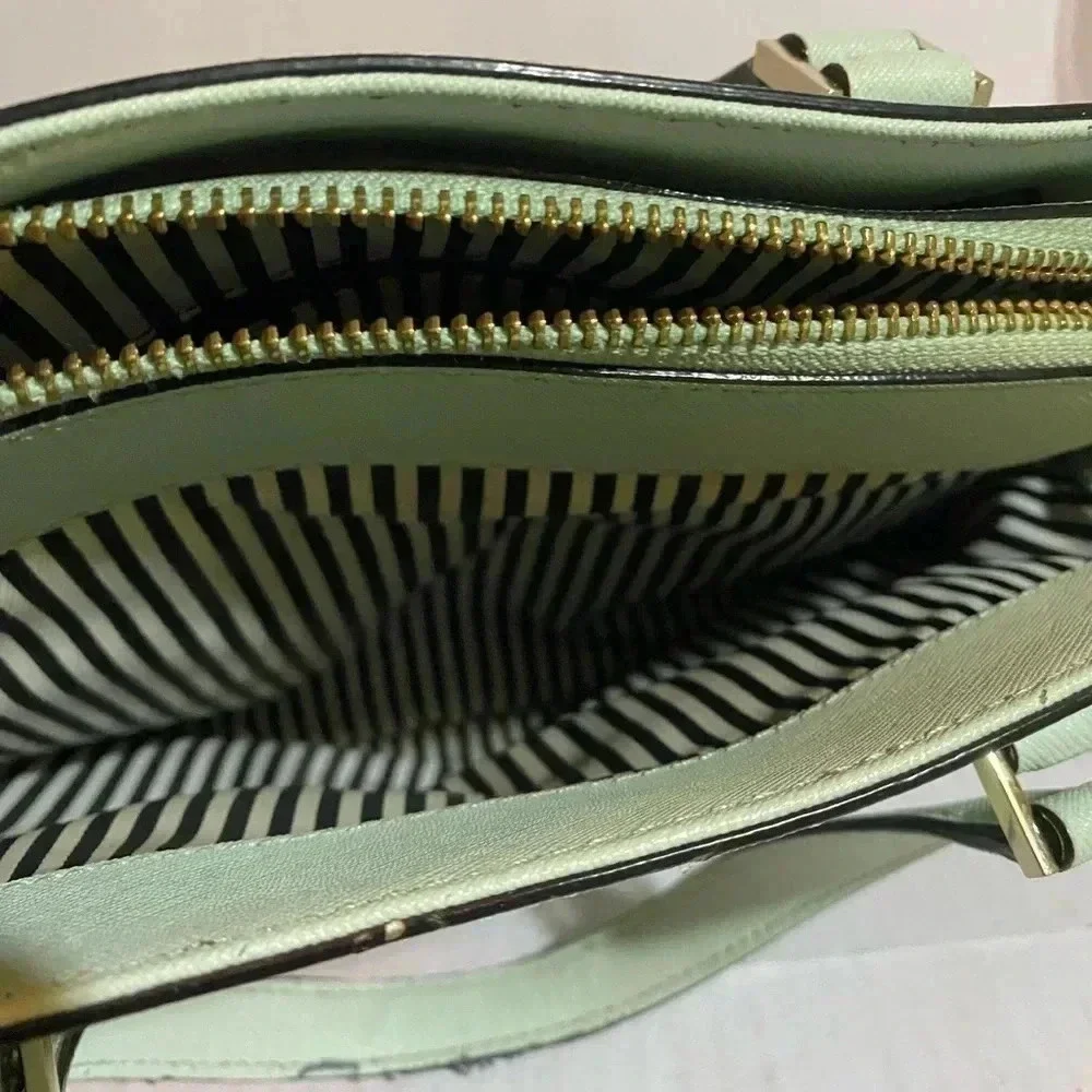 Kate spade green saffiano leather satchel handbag